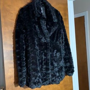 Faux fur pea coat